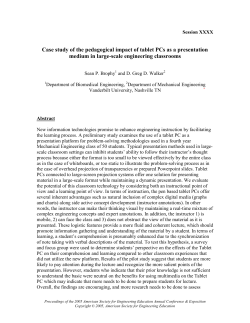 Case study of the pedagogical impact of tablet PCs