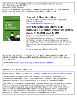 critical nitrogen curve and nitrogen nutrition index for - IPNI