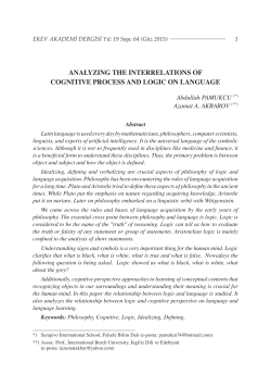 analyzing the interrelations of cognitive process and logic on language