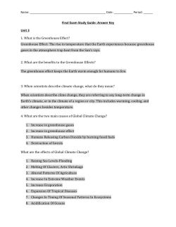 Name: Date: ______ Period: ______ Final Exam Study Guide