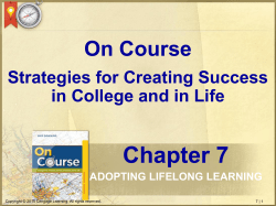 Strategies for Creating Success in College and in Life