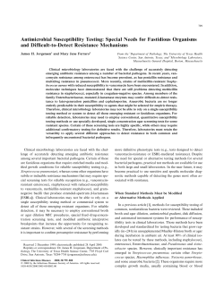 Antimicrobial Susceptibility Testing: Special