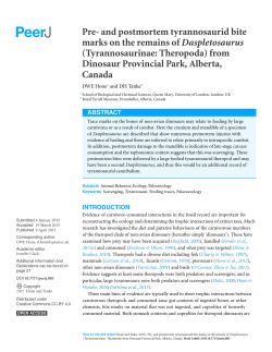 and postmortem tyrannosaurid bite marks on the remains of