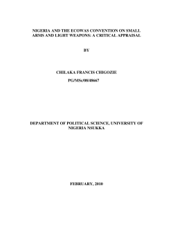 NIGERIA AND THE ECOWAS CONVENTION ON SMALL ARMS