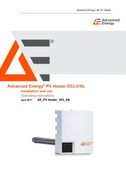 Advanced Energy&reg; PV Heater DCLV/XL
