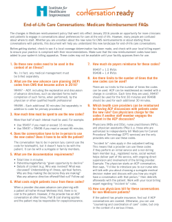 End-of-Life Care Conversations: Medicare Reimbursement FAQs