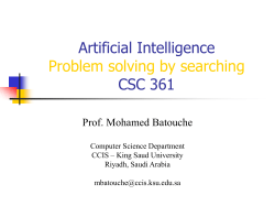 Artificial Intelligence CSC 361