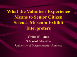 What the Volunteer Experience Means to Senior