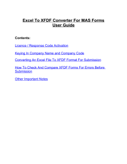 Excel To XFDF Converter For MAS Forms User Guide