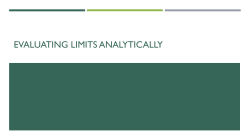 Evaluating Limits Analytically