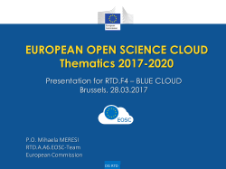 EUROPEAN OPEN SCIENCE CLOUD Roadmap 2017-2020