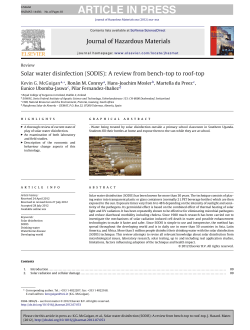 Solar water disinfection (SODIS) - Royal College of Surgeons in