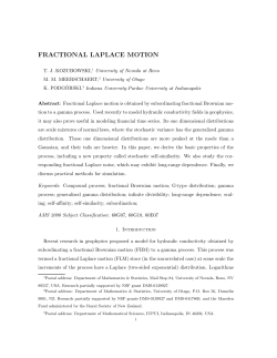 fractional laplace motion - University of Nevada, Reno