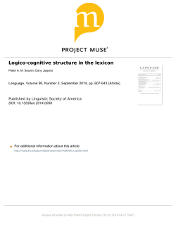 Logico-cognitive structure in the lexicon