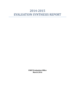 2014-2015 EVALUATION SYNTHESIS REPORT