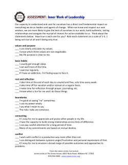 ASSESSMENT: Inner Work of Leadership