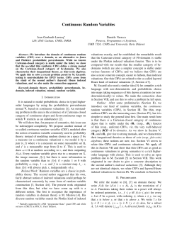 Continuous Random Variables