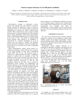 Neutron response functions of a EJ-200 plastic scintillator - INFN-LNL