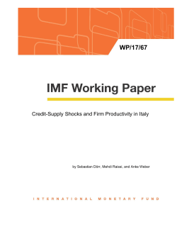 Credit-Supply Shocks and Firm Productivity in Italy, WP/17/67