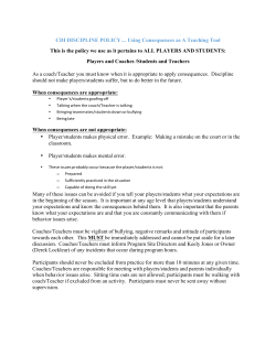 CDI DISCIPLINE POLICY&hellip; Using Consequences as