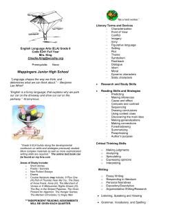 English Language Arts (ELA) Grade 8 Code E241 Full Year Mrs