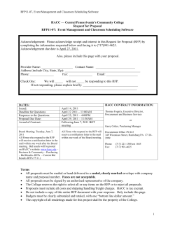 RFP11-07 Event Management and Classroom Scheduling