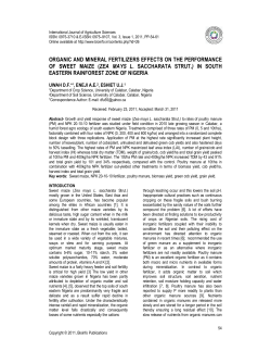 organic and mineral fertilizers effects on the performance of sweet