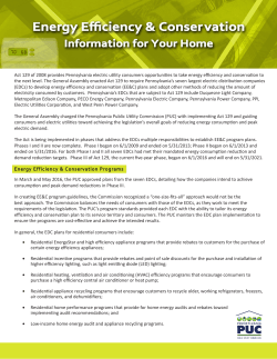 Act 129 of 2008 provides Pennsylvania electric utility consumers