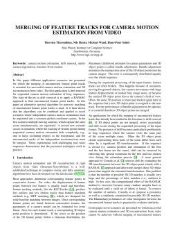 merging of feature tracks for camera motion estimation from video