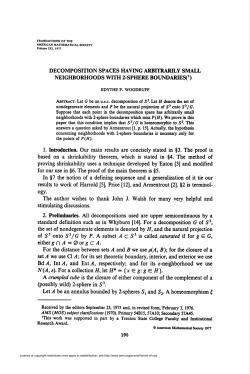 DECOMPOSITION SPACES HAVING ARBITRARILY SMALL
