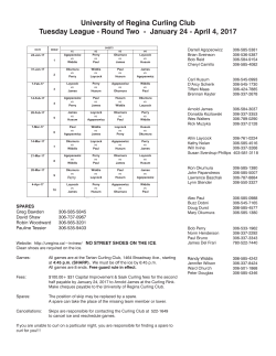 University of Regina Curling Club Tuesday League