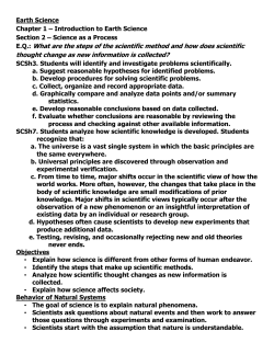 SCSh7. Students analyze how scientific knowledge is developed