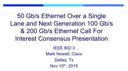 50 Gb/s Ethernet Over a Single Lane and Next Generation 100 Gb/s