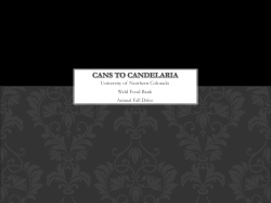 Cans to candelaria - University of Northern Colorado