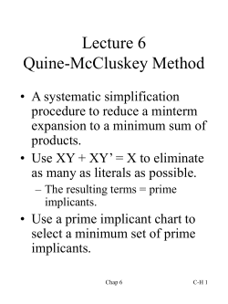 Chap 7 Quine-McCluskey Method