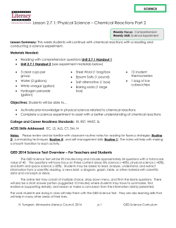 Types of Chemical Reactions - Minnesota Literacy Council