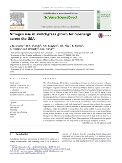 Nitrogen use in switchgrass grown for bioenergy across the USA