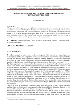 CROSS-FUNCTIONALITY AND ITS ROLE IN THE NEW