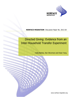 Evidence from an Inter-Household Transfer Experiment