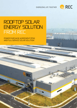 Rooftop solar energy solution from REC