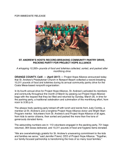 press release - Project Hope Alliance