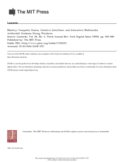 Computer Games, Intuitive Interfaces, and Interactive Multimedia