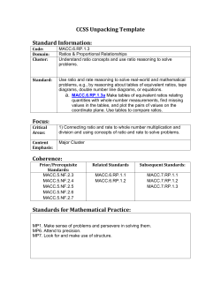 CCSS Unpacking Template Standard Information