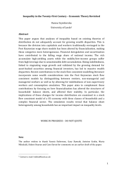 Economic Theory Revisited Hanna Szymborska University of