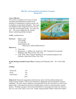 ABE 598 Environmental Contaminant Transport