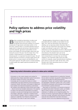 Policy options to address price volatility and high prices