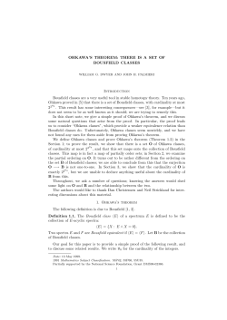 OHKAWA`S THEOREM - University of Notre Dame