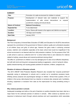 Promotion of a safe environment for children in schools