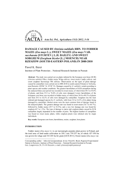 DAMAGE CAUSED BY Ostrinia nubilalis HBN. TO FODDER MAIZE