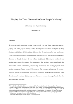 Playing the Trust Game with Other People`s Money